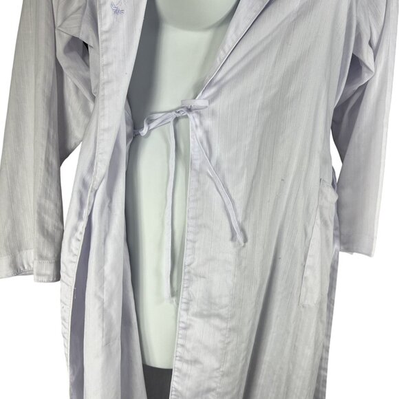 Miss Elaine Womens L Lavender Embroidered Floral Robe Pockets Feminine Timeless - Picture 9 of 14